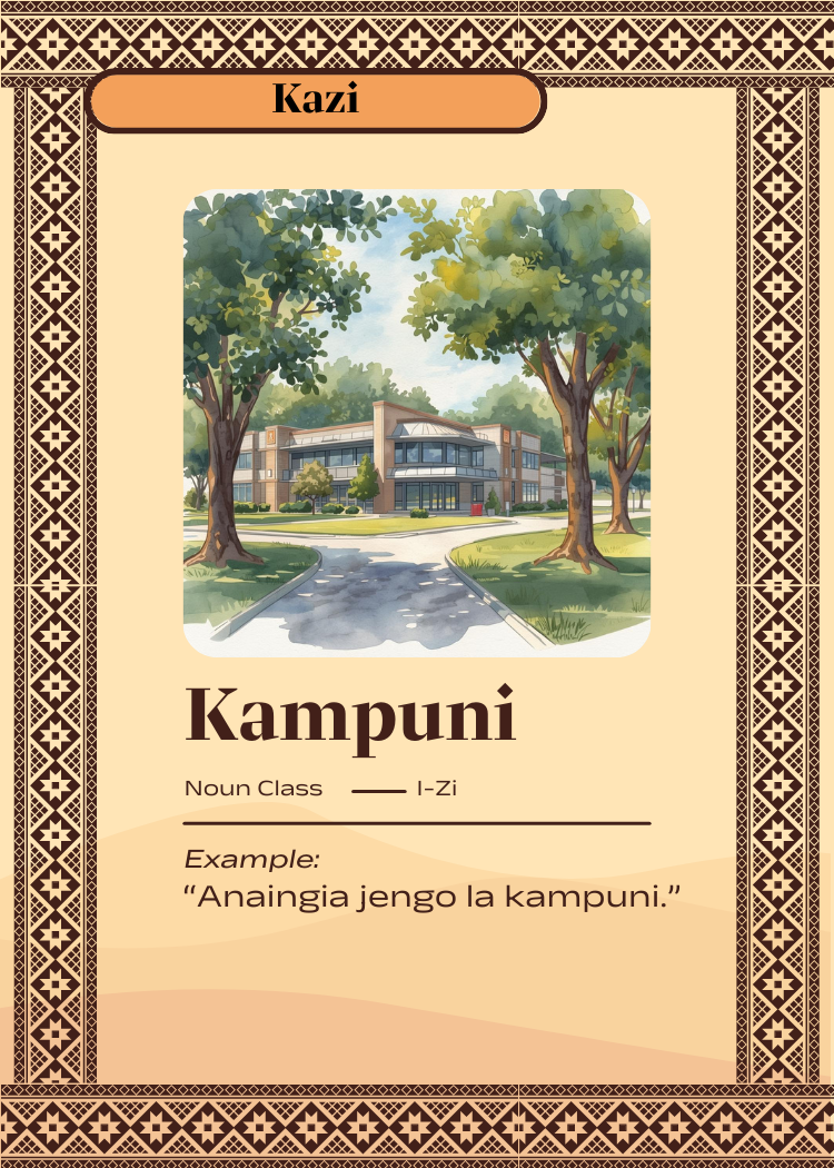 LSN: Swahili Flashcards —Pro Pack 1: Around the House