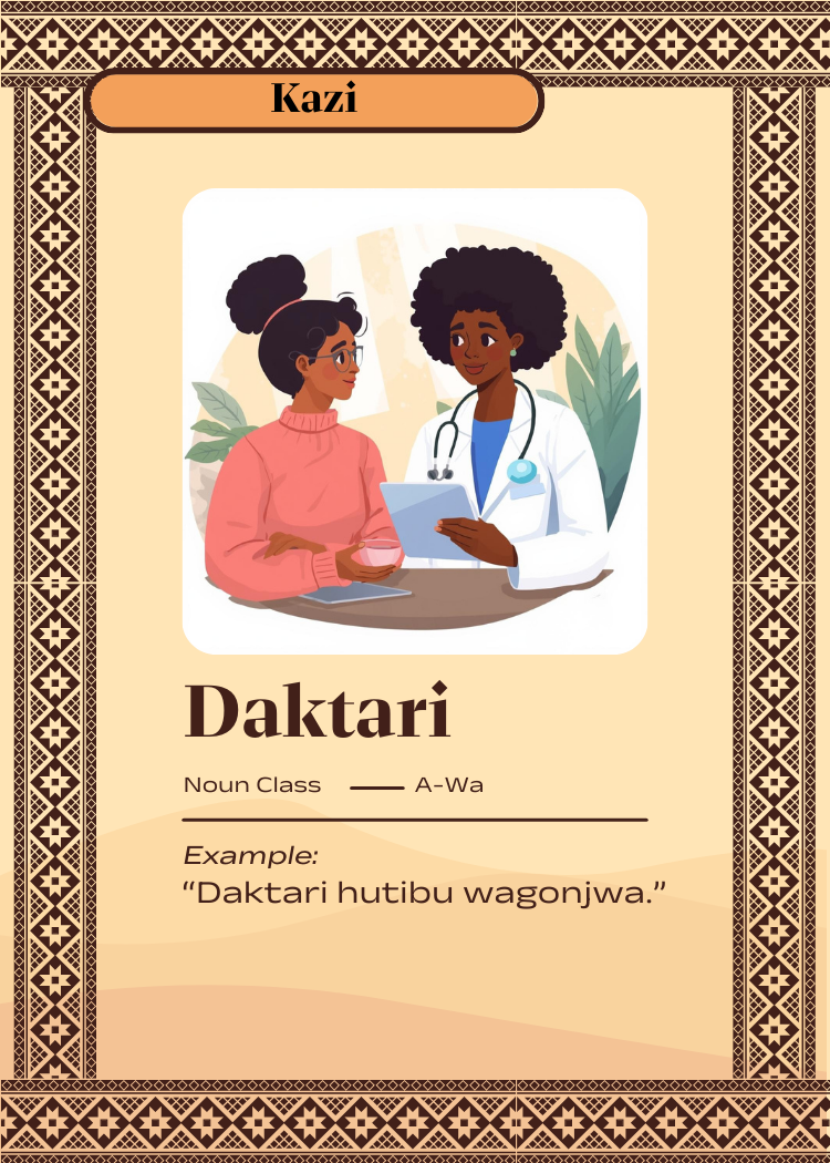 LSN: Swahili Flashcards —Pro Pack 1: Around the House